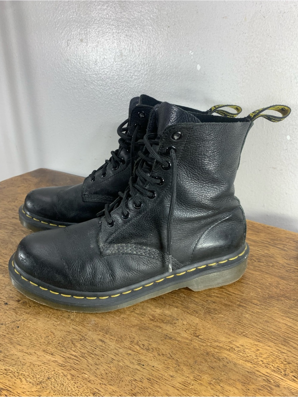 Dr martens lace up leather boots